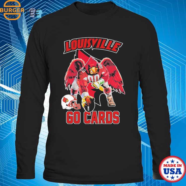 Louisville Cardinals mascot wear helmet Cards football shirt