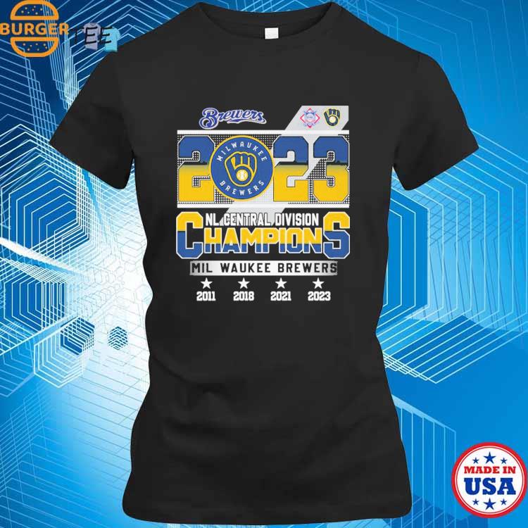 Official Nl central divison champions milwaukee brewers 2011 2018 2021 2023  shirt - Limotees