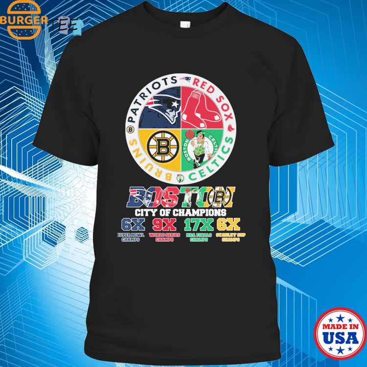 Boston Red Sox Boston Bruins Boston Celtics New England Patriots Boston  City of Champions 2023 logo and mascot shirt, hoodie, sweater, long sleeve  and tank top