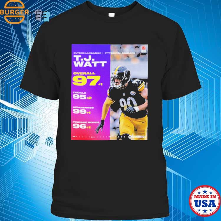 Outside Linebacker Pittsburgh Steelers TJ Watt Overall 97 EA Sports Madden  NFL 24 99 Club T-Shirt - Binteez