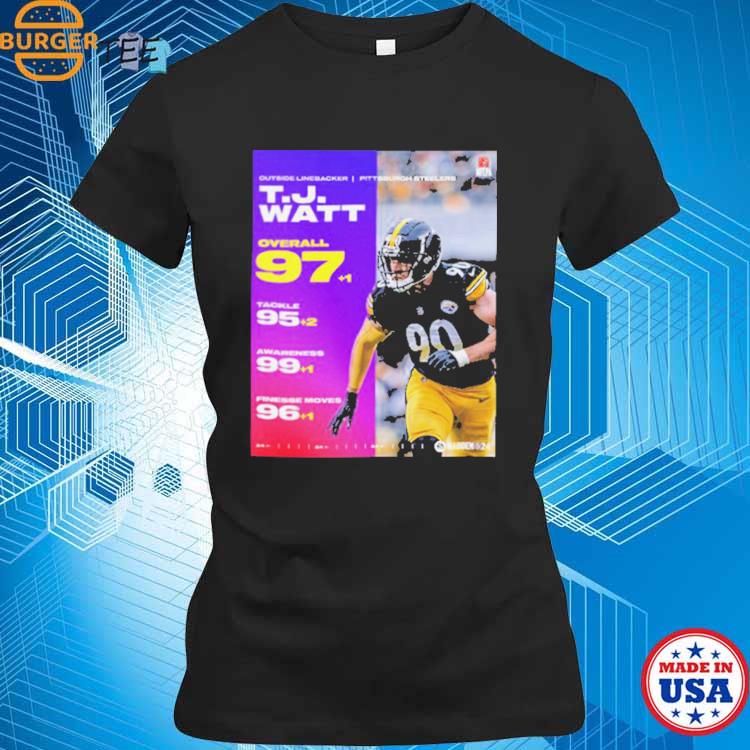 Official Outside Linebacker Pittsburgh Steelers TJ Watt Overall 97 EA  Sports Madden NFL 24 99 Club T-Shirt, hoodie, sweater, long sleeve and tank  top