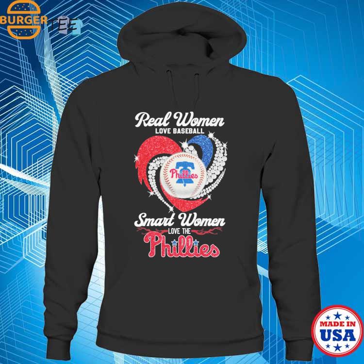 Real women love baseball smart women love the Philadelphia Phillies diamond  heart logo shirt, hoodie, sweater, long sleeve and tank top