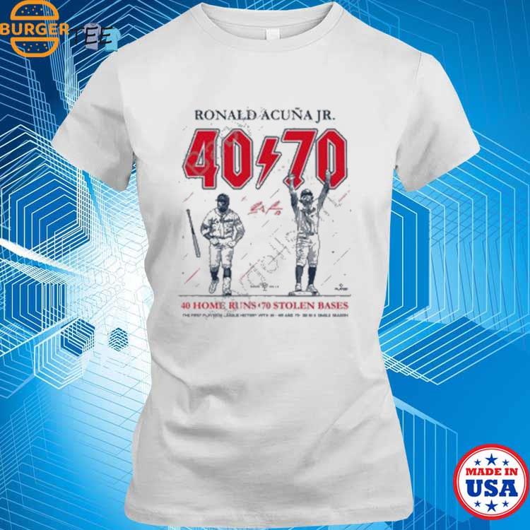 Rotowear Acuña: 40/70 Shirt | Ronald Acuña Jr. 40 Home Runs 70 Stolen Bases ATL 4XL