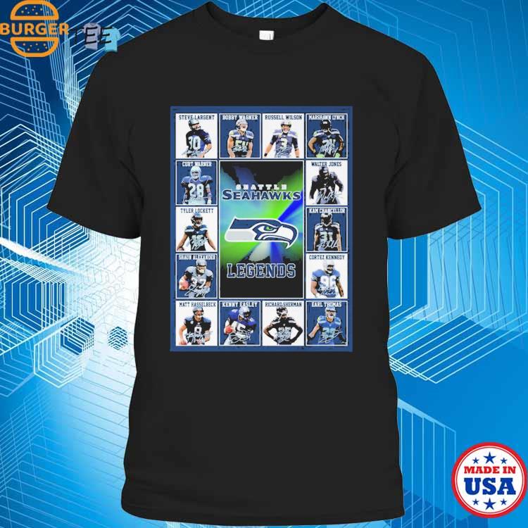 Seattle Seahawks Legends Players Signatures 2023 T-shirt,Sweater, Hoodie,  And Long Sleeved, Ladies, Tank Top