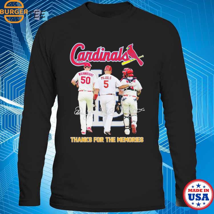 St Louis Cardinals Adam Wainwright Albert Pujols And Yadier Molina Thank  You For The Memories Signatures T Shirt, hoodie, sweater, long sleeve and  tank top