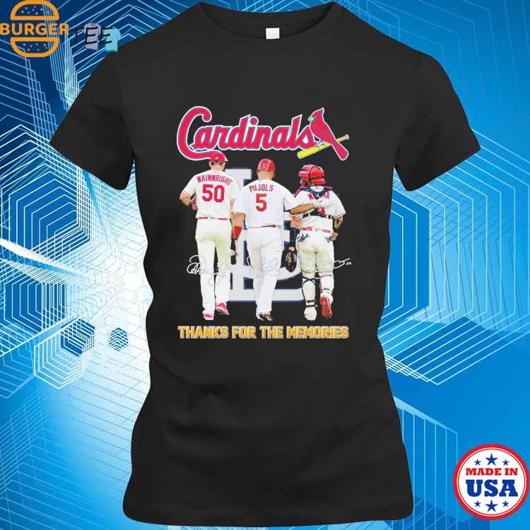 St Louis Cardinals Adam Wainwright Albert Pujols And Yadier Molina Thank  You For The Memories Signatures Shirt