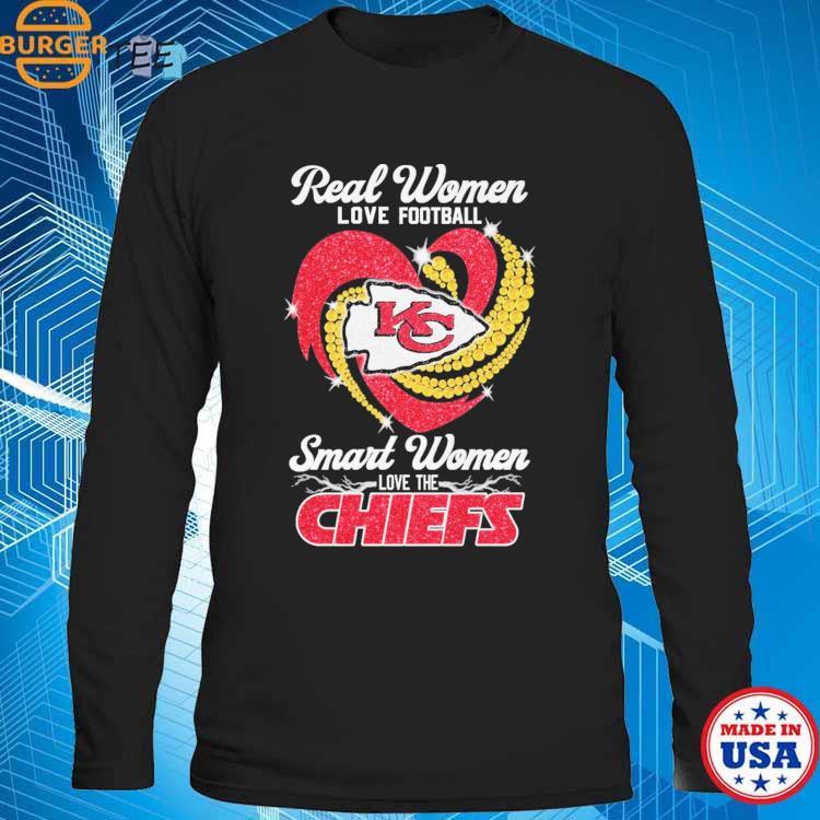 Real women love football smart women love the Kansas City Chiefs diamond  heart logo 2023 shirt, hoodie, sweater, long sleeve and tank top