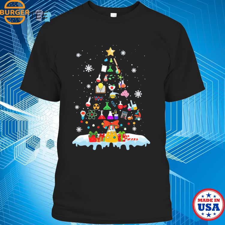 Science Teacher Christmas Tree Science Tools T-shirt