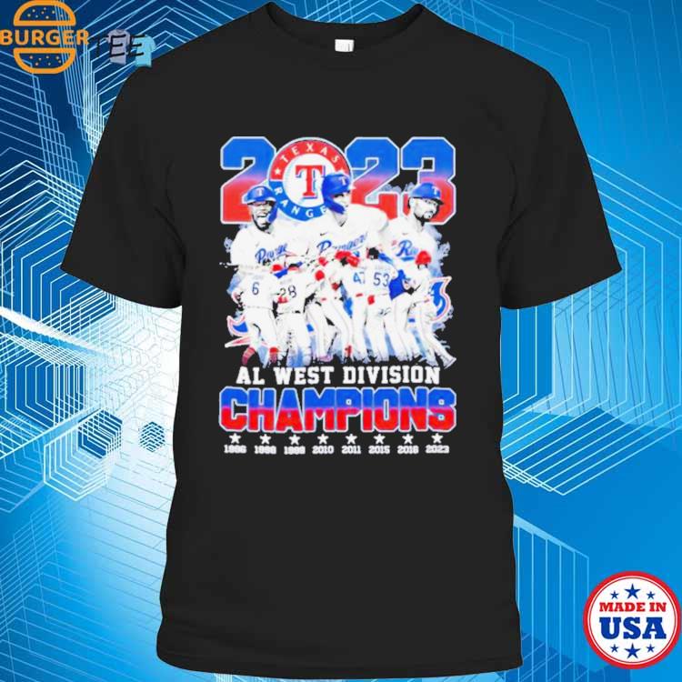 Texas Rangers 2023 AL West Division Champions Baseball Jersey - Cathottees