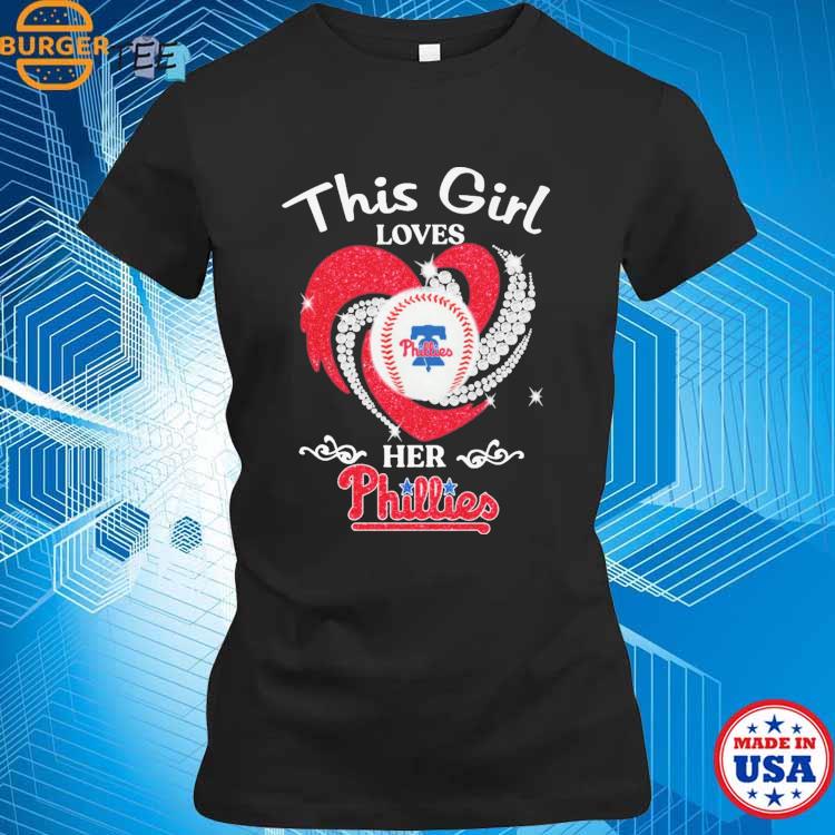 This Girl Loves Her Philadelphia Phillies Diamond Heart Baseball