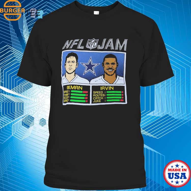 Men's Homage Troy Aikman & Michael Irvin Heather Navy Dallas Cowboys NFL Retired Jam Tri-Blend T-Shirt Size: Small