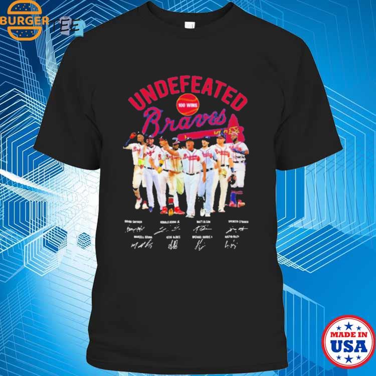 Official Undefeated perfect 100 wins atlanta braves baseball