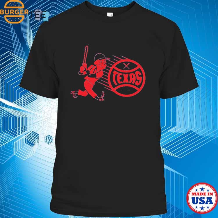 Vintage Baseball Texas Rangers Red Texas Wordmark T-shirt