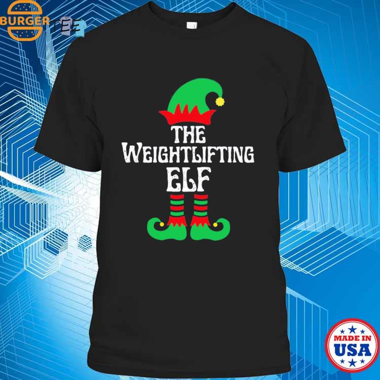 Weightlifting Elf Family Christmas Elf Costume T-shirt
