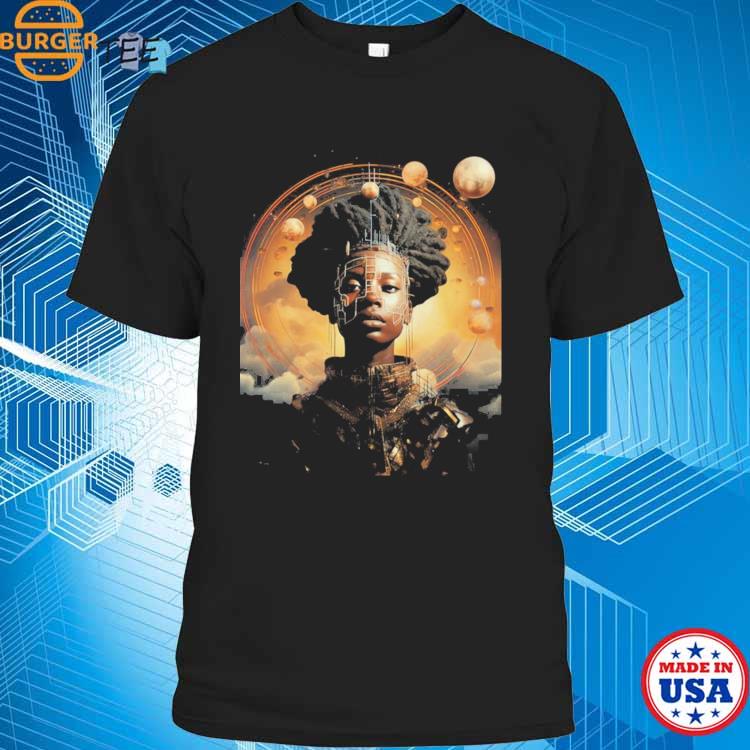 Afrofuturism Art Golden Universe Images T-shirt