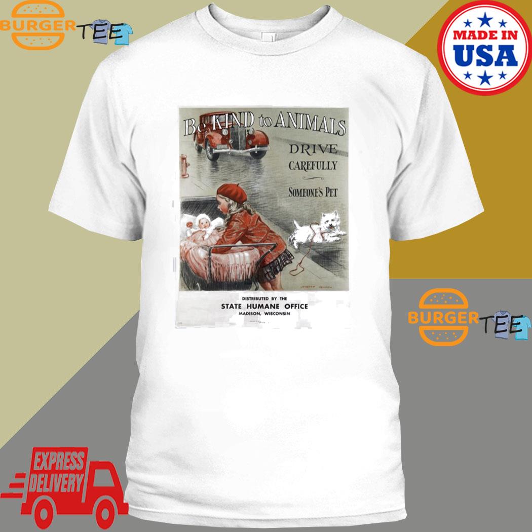 Official be Kind To Animals Vintage Poster T-shirt