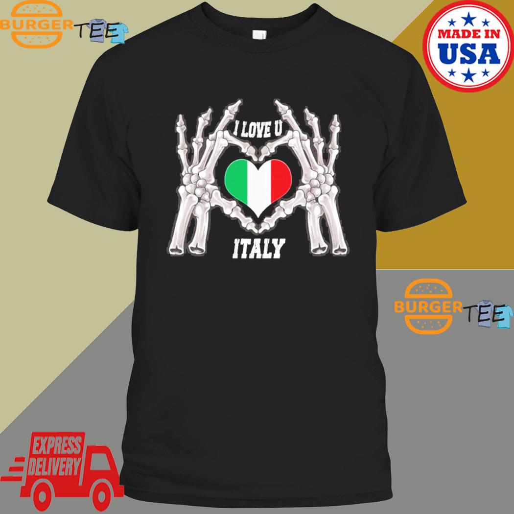 Official i Love You Italy Italy Heartbeat Ekg Pulse Italy Tee Unisex Italian Italian T-shirt