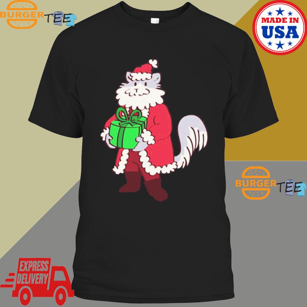 Official santa Claus Cat With Gift Merry Christmas 2023 T-shirt