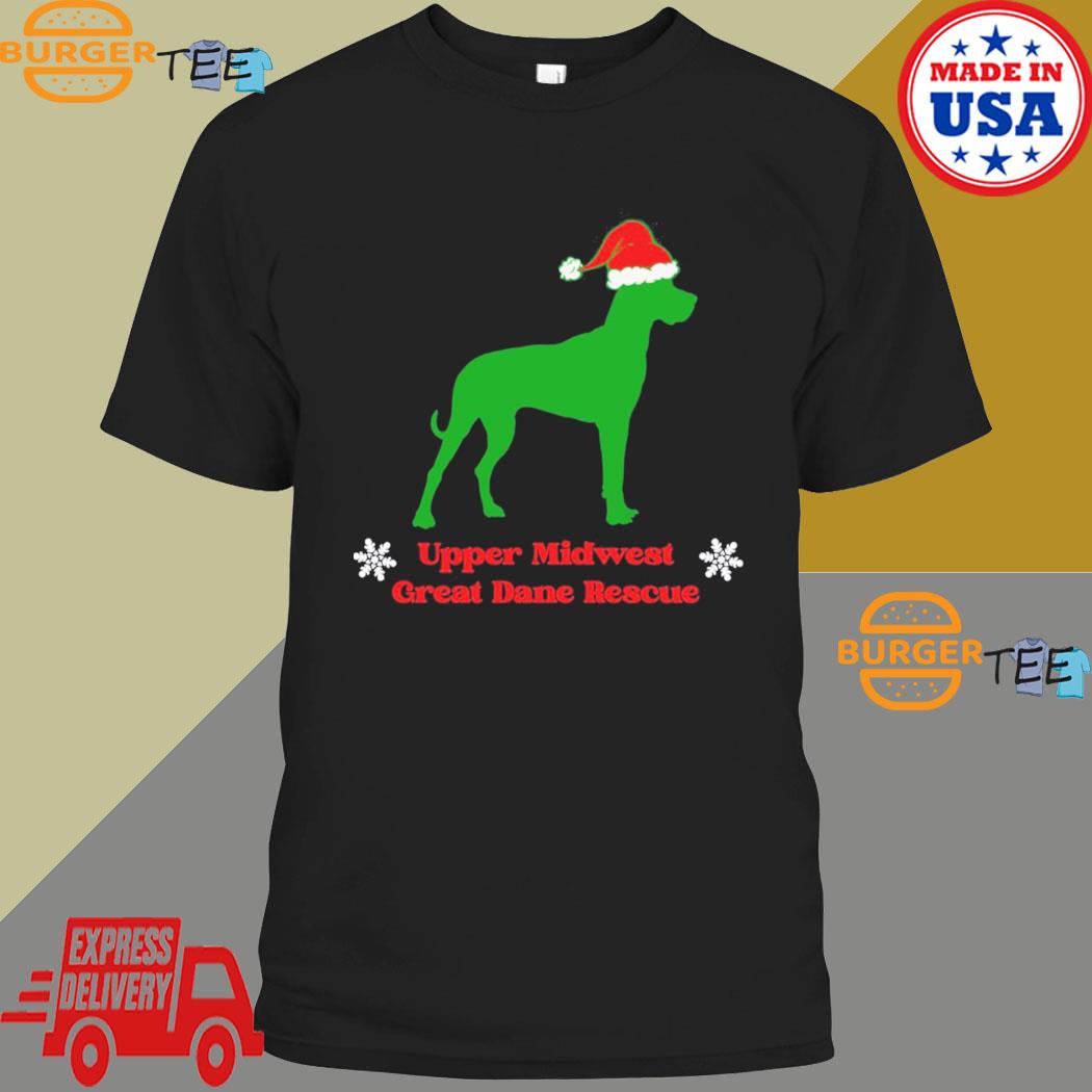 Official upper Midwest Great Dane Rescue Christmas Dane T-shirt