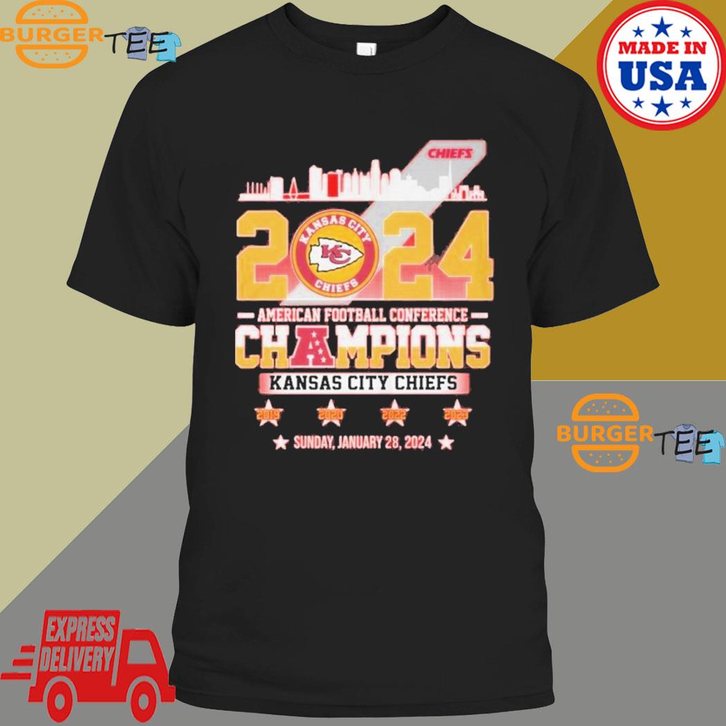 2024 American Football Conference Champions Kansas City Chiefs Sunday January 28 2024 T-shirt