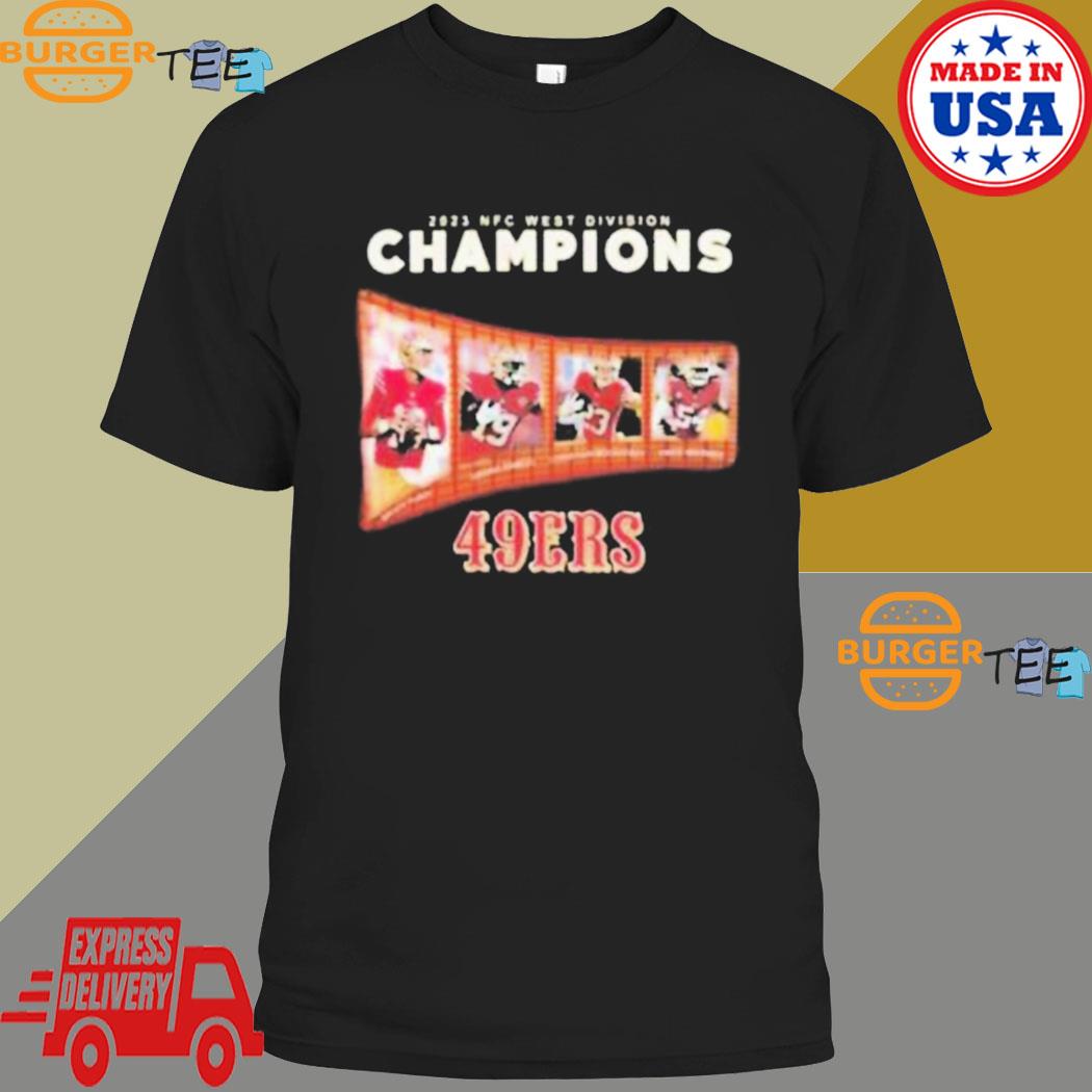 San Francisco 49ers 2023 Nfc West Division Champions Brock Purdy Deebo Samuel Christian Mccaffrey And Fred Warner T-shirt